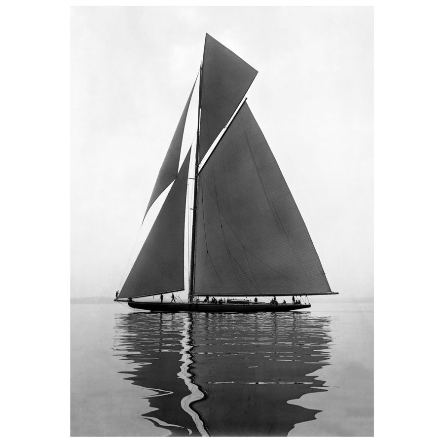Unframed Black and White, Silver Gelatin, Limited edition Photograph of sailing yacht Shamrock 4. Taken by a famous marine photographer Frank Beken in 1914. This photograph was scanned from original glass plate negatives and developed in the dark room as they used to do it period. Available to purchase in deferent sizes from Brett Gallery. Beken of Cowes Framed Prints, Beken of Cowes archives, Beken of Cowes Prints, Beken Archive, Cowes Week old Photographs, Beken Prints, Frank beken of Cowes.