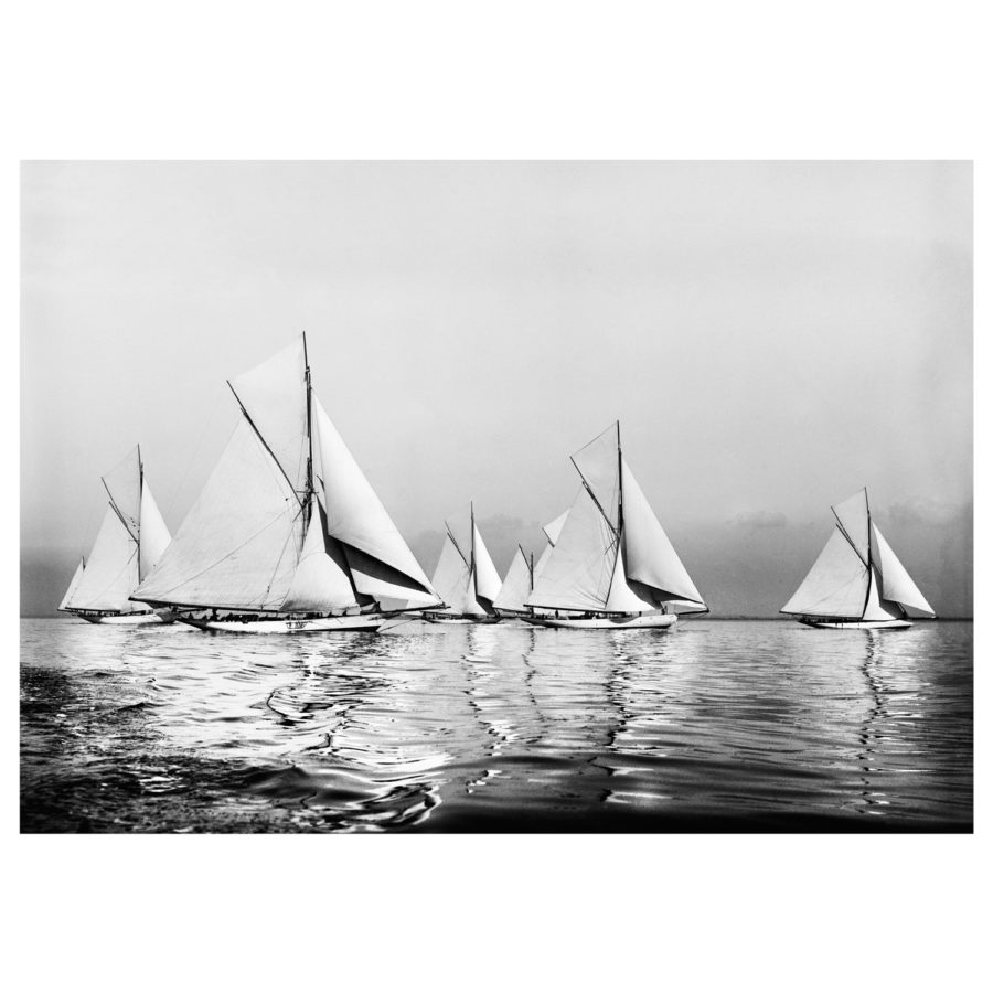 Unframed Black and White, Silver Gelatin, Limited edition Photograph of sailing yachts at Start Ryde Town Cup. Taken by a famous marine photographer Frank Beken in 1903. Available to purchase in various sizes from the Brett Gallery. This picture was developed in the darkroom and scanned from original glass plat negative from period. Beken of Cowes Framed Prints, Beken of Cowes archives, Beken of Cowes Prints, Beken Archive, Cowes Week old Photographs, Beken Prints, Frank beken of Cowes.