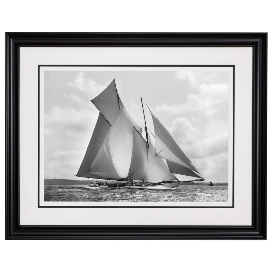 Framed Limited edition, Silver Gelatin, Black and White Photograph of sailing boat Suzanne sailing at sea. Taken by a famous marine photographer Frank Beken in 1910. Available to purchase in various sizes from the Brett Gallery. This picture was developed in the darkroom and scanned from original glass plat negative from period.Beken of Cowes Framed Prints, Beken of Cowes archives, Beken of Cowes Prints, Beken Archive, Cowes Week old Photographs, Beken Prints, Frank beken of Cowes.