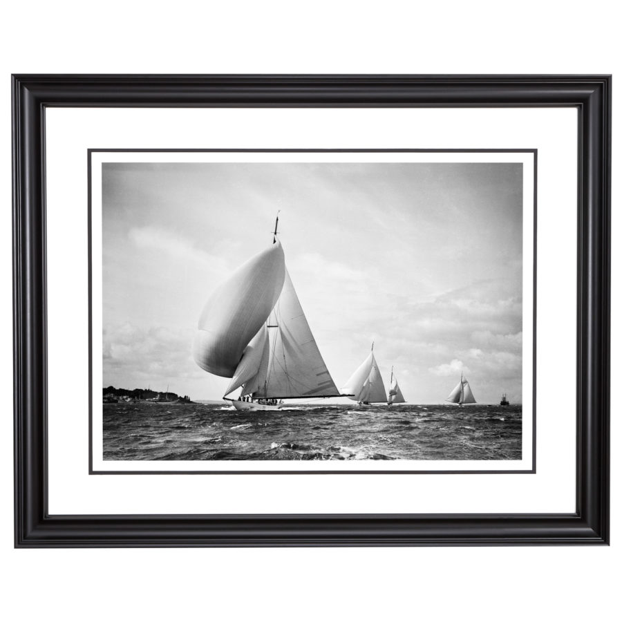 Framed Black and white silver gelatin, limited edition photograph of sailing yacht Candida leading at Brett Gallery available for sale in various sizes.Beken of Cowes Framed Prints, Beken of Cowes archives, Beken of Cowes Prints, Beken Archive, Cowes Week old Photographs, Beken Prints, Frank been of Cowes.